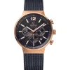Obaku Mens Obaku Watches | 42mm STORM - NIGHT Chronograph Mesh Watch