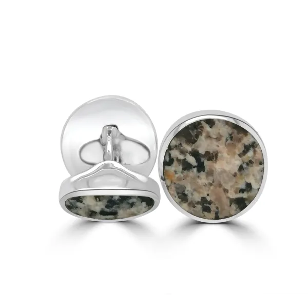 orlap_sterling_silver_gra_0.webp Jack Murphy Jewellers Jmj Cufflinks | Jmj Sterling Silver Jewellery | Orlap Sterling Silver Granite Stone Swivel Back Cufflinks