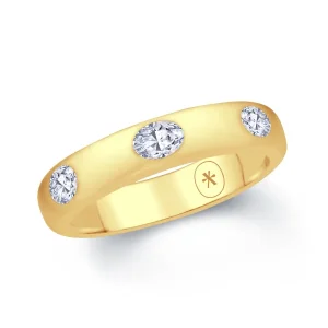 Jack Murphy Jewellers Yellow Gold Wedding Rings | Yellow Gold Wedding & Eternity Rings | Oval Cut Diamond, 18ct Yellow Gold 3.5mm Band, 0.30ct