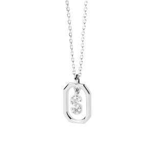 PDPAOLA All Jmj & Branded Fashion Jewellery | Sterling Silver CZ Mini 'S' Initial Necklace