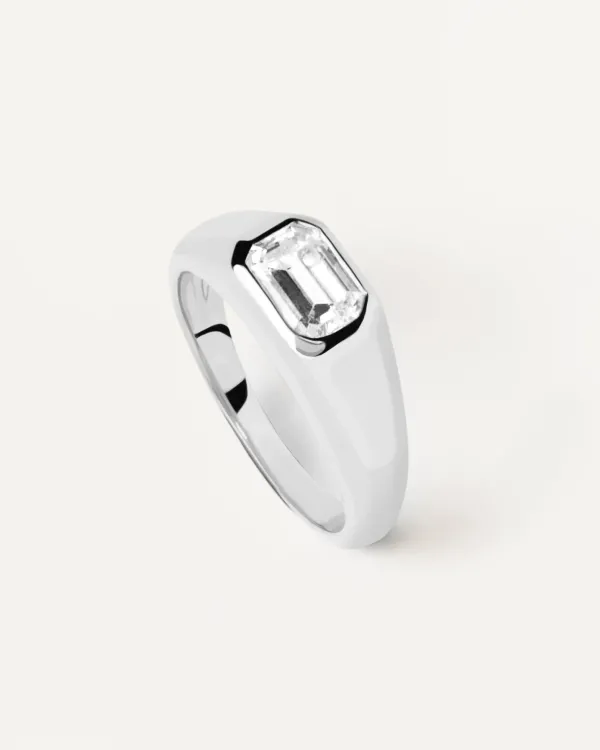 PDPAOLA All Jmj & Branded Fashion Jewellery | Sterling Silver CZ Statement Ring - Size L
