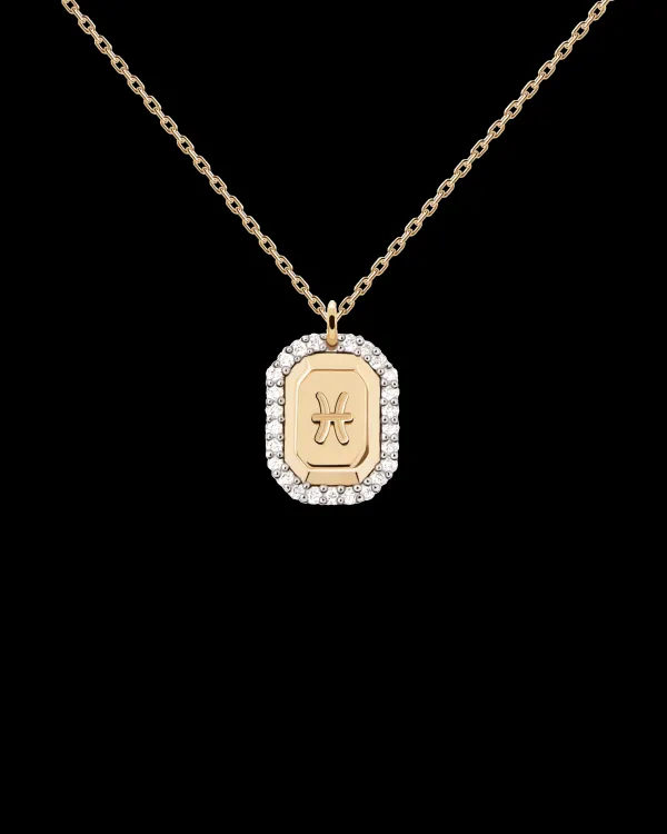 PDPAOLA All Jmj & Branded Fashion Jewellery | Yellow Gold Plated CZ 'Pisces' Zodiac Necklace