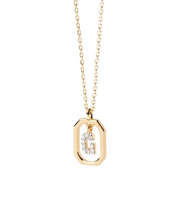 PDPAOLA All Jmj & Branded Fashion Jewellery | Yellow Gold Plate CZ Mini 'G' Initial Necklace