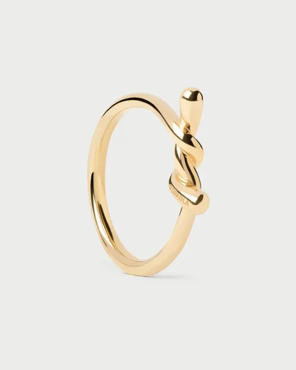 PDPAOLA All Jmj & Branded Fashion Jewellery | Yellow Gold Twist Ring - Size P