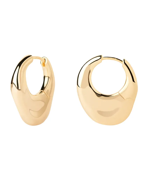 PDPAOLA All Jmj & Branded Fashion Jewellery | Yellow Gold Volcano Hoop Earrings
