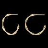 PDPAOLA All Jmj & Branded Fashion Jewellery | Yellow Gold Wave Hoop Earrings