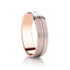 Jack Murphy Jewellers Two Tone Wedding Rings | Platinum Wedding Rings | Platinum & 18ct Rose Gold Double Row Medium 6mm Wedding Band