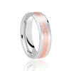 Jack Murphy Jewellers Platinum Wedding Rings | Two Tone Wedding Rings | Platinum & 18ct Rose Gold Inlaid & Bevelled Flat Court 6mm Wedding Band