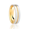 Jack Murphy Jewellers Two Tone Wedding Rings | Yellow Gold Wedding Rings | Platinum & 18ct Yellow Gold Inlaid Polished Flat Court Medium 6mm Wedding Band