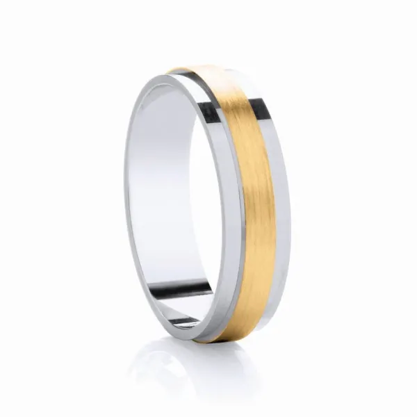 platinum__ct_yellow_gold__0-10.webp Jack Murphy Jewellers Two Tone Wedding Rings | Yellow Gold Wedding Rings | Platinum & 18ct Yellow Gold Matte Centre & Polished Classic Medium 6mm Wedding Band