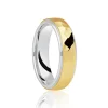 Jack Murphy Jewellers Two Tone Wedding Rings | Yellow Gold Wedding Rings | Platinum & 18ct Yellow Gold Hammered Two Tone Classic Medium 6mm Wedding Band