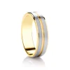 Jack Murphy Jewellers Two Tone Wedding Rings | Yellow Gold Wedding Rings | Platinum & 18ct Yellow Gold Double Row Medium 6mm Wedding Band