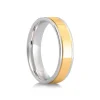 Jack Murphy Jewellers Two Tone Wedding Rings | Yellow Gold Wedding Rings | Platinum & Yellow Gold Inlaid Groove Flat Court 6mm Wedding Band