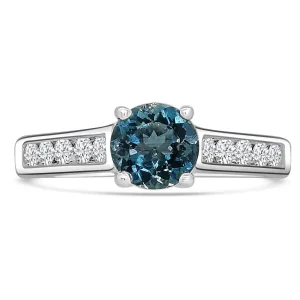 Jack Murphy Jewellers Jmj Gemstone Jewellery | Jmj Diamond Set Jewellery | Platinum Aquamarine Solitaire Channel Set Diamond Band