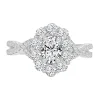 Jack Murphy Jewellers Natural Halo Diamond Rings | Platinum Brilliant Oval & Halo, Shoulder Set Twist Infinity Diamond Ring, 1.00ct