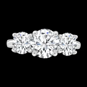 Jack Murphy Jewellers Natural Three-Stone Diamond Rings | Platinum Brilliant Round Three Stone, 2.90ct