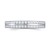 Jack Murphy Jewellers Platinum Wedding & Eternity Rings | Platinum Brilliant Round Two Row Flat Claw Set 3.5mm Diamond Ring, 0.30ct