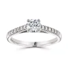 Jack Murphy Jewellers Natural Solitaire Diamond Rings | Platinum Brilliant Round Solitaire & Shoulder Set Diamond Band 0.49ct