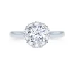 Jack Murphy Jewellers Natural Halo Diamond Rings | Platinum Brilliant Round & Halo Diamond Ring, 0.74ct