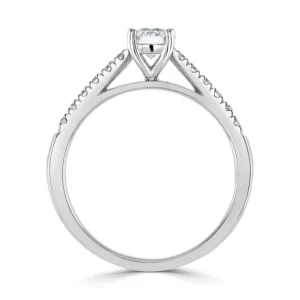 Jack Murphy Jewellers Natural Solitaire Diamond Rings | Platinum Brilliant Round Solitaire & Shoulder Set Diamond Band 0.49ct