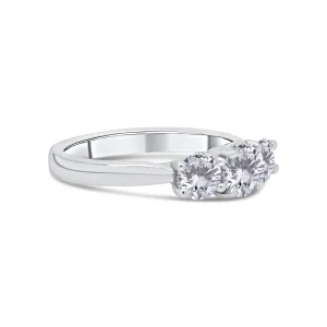 Jack Murphy Jewellers Natural Three-Stone Diamond Rings | Platinum Brilliant Round Three Stone, 1.28ct