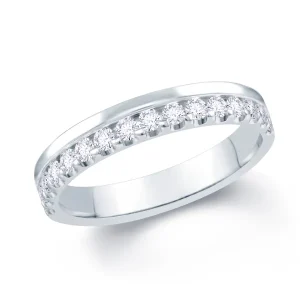Jack Murphy Jewellers Platinum Wedding & Eternity Rings | Platinum Brilliant Round Offset Claw 3.5mm Diamond Ring 0.30ct