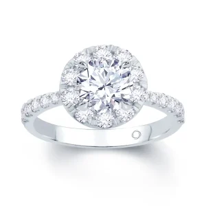 Jack Murphy Jewellers Natural Halo Diamond Rings | Platinum Brilliant Round & Double Halo, Shoulder Set Diamond Ring 1.28ct