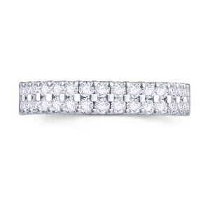 Jack Murphy Jewellers Platinum Wedding & Eternity Rings | Platinum 0.50ct Round Two Row Claw Set 3.5mm Diamond Ring