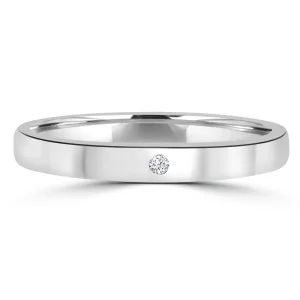 Jack Murphy Jewellers Platinum Wedding Rings | Platinum Flat Court Polished & Matte Diamond Wedding Band 0.15ct