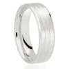Jack Murphy Jewellers Platinum Wedding Rings | Platinum Inlaid Groove & Bevelled Flat Court 6mm Wedding Band