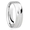 Jack Murphy Jewellers Platinum Wedding Rings | Platinum Inlaid Groove Flat Court 6mm Wedding Band