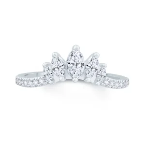 Jack Murphy Jewellers Platinum Wedding & Eternity Rings | Platinum 1.60mm Marque & Brilliant Round Crown Diamond Band 0.55ct