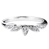 Jack Murphy Jewellers Platinum Wedding & Eternity Rings | Platinum 2mm Petal Shape Crown Diamond Ring 0.10ct