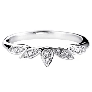 Jack Murphy Jewellers Platinum Wedding & Eternity Rings | Platinum 2mm Petal Shape Crown Diamond Ring 0.10ct