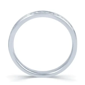 Jack Murphy Jewellers Platinum Wedding & Eternity Rings | Platinum Offset Claw 3.5mm Princess Cut Diamond Ring 0.45ct