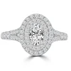Jack Murphy Jewellers Natural Halo Diamond Rings | Platinum Oval & Double Halo Diamond Set Shoulders Ring, 1.00ct