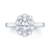 Jack Murphy Jewellers Natural Halo Diamond Rings | Platinum Oval & Halo Diamond Ring, 0.74ct