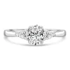 Jack Murphy Jewellers Natural Three-Stone Diamond Rings | Platinum Oval & Pear Three Stone Diamond Ring, 0.72ct