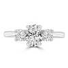 Jack Murphy Jewellers Natural Three-Stone Diamond Rings | Platinum Oval & Round Three Stone Diamond Ring, 1.05ct