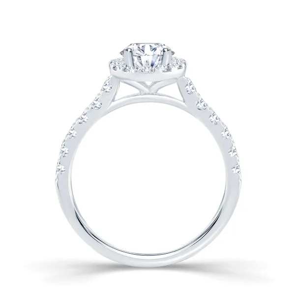 platinum_oval_halo__shoul_1.webp Jack Murphy Jewellers Natural Halo Diamond Rings | Platinum Oval, Halo & Shoulder Set Diamond Ring 0.86ct
