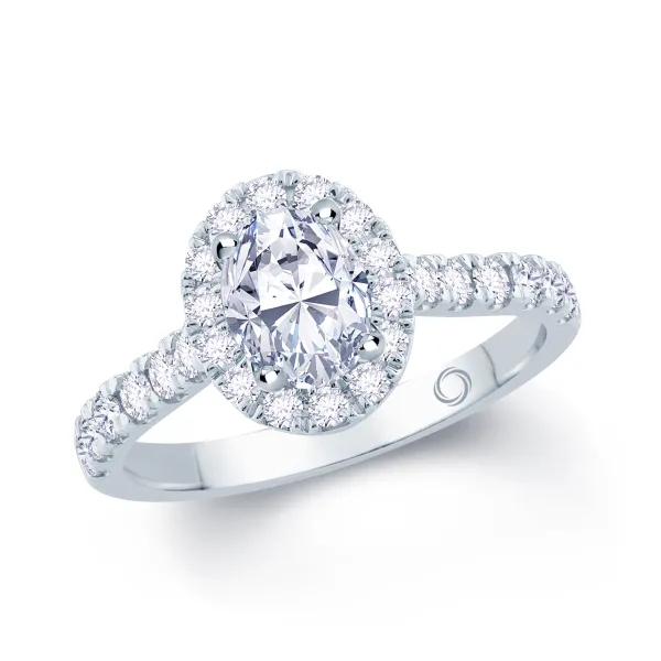 platinum_oval_halo__shoul_2.webp Jack Murphy Jewellers Natural Halo Diamond Rings | Platinum Oval, Halo & Shoulder Set Diamond Ring 0.86ct