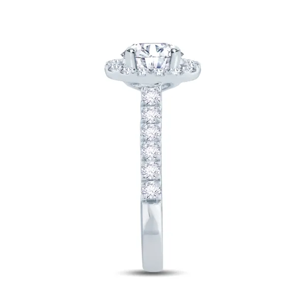 platinum_oval_halo__shoul_3.webp Jack Murphy Jewellers Natural Halo Diamond Rings | Platinum Oval, Halo & Shoulder Set Diamond Ring 0.86ct