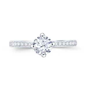 Jack Murphy Jewellers Natural Solitaire Diamond Rings | Platinum Solitaire Brilliant Round & Detailed Diamond Ring 0.53ct