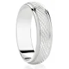 Jack Murphy Jewellers Platinum Wedding Rings | Platinum Textured Matte & Polished Classic Medium 5mm Wedding Band