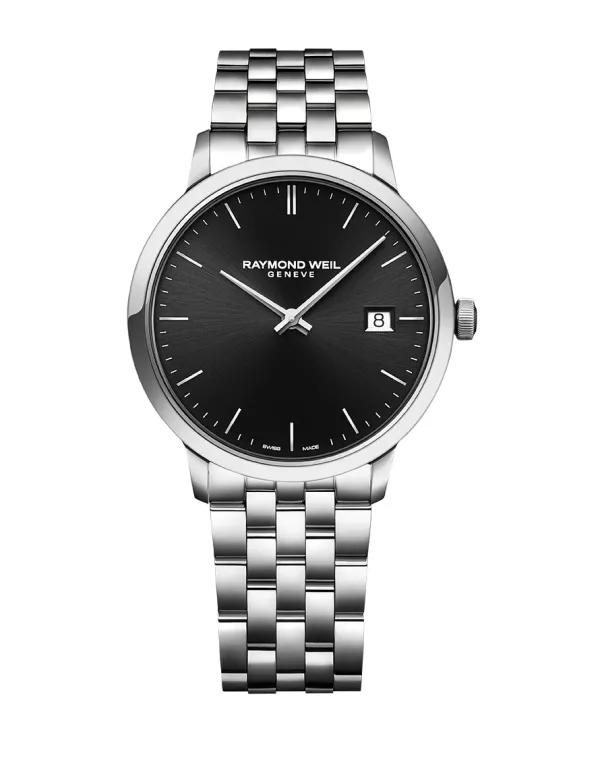 Raymond Weil Mens Raymond Weil Watches | 39mm Toccata Black Sunburst Dial Stainless Steel Watch