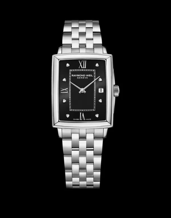 Raymond Weil Ladies Raymond Weil Watches | 28mm Toccata Black Dial Diamond Bracelet Watch