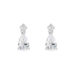 Jack Murphy Jewellers Jmj Sterling Silver Jewellery | Sterling Silver Brilliant Round & Pear CZ Drop Stud Earrings