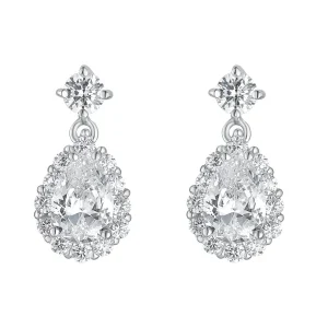 Jack Murphy Jewellers Jmj Sterling Silver Jewellery | Sterling Silver Brilliant Round, Pear & Cluster CZ Drop Stud Earrings