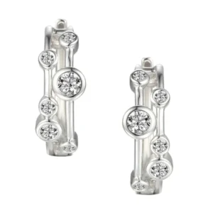 Jack Murphy Jewellers Jmj Sterling Silver Jewellery | Sterling Silver Bubble CZ Hoop Earrings