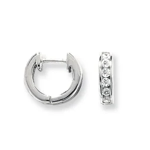 Jack Murphy Jewellers Bridal Jewellery | Jmj Sterling Silver Jewellery | Sterling Silver Channel CZ Hoop Earrings